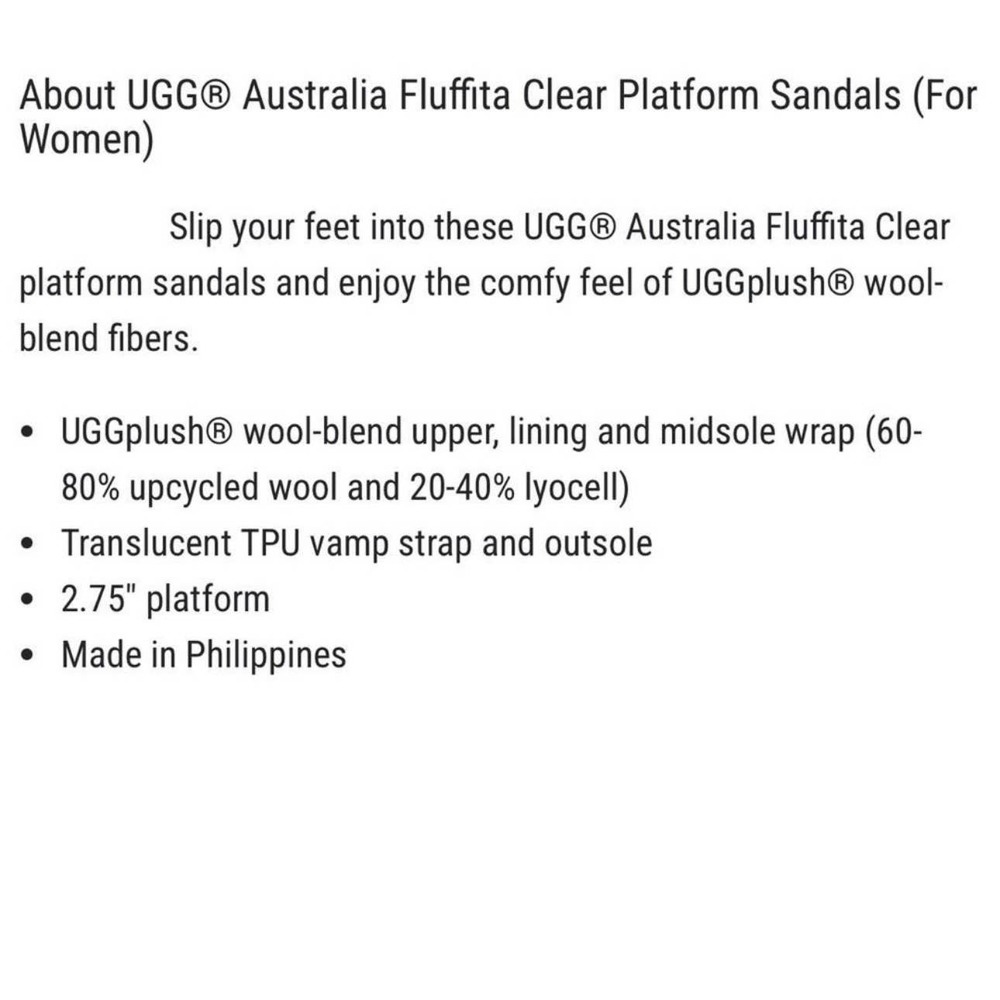 ❌SOLD❌UGG Australia Fluffita 8 Tidal Wave Clear Slide Platform Slipper Sandals - Picture 11 of 12